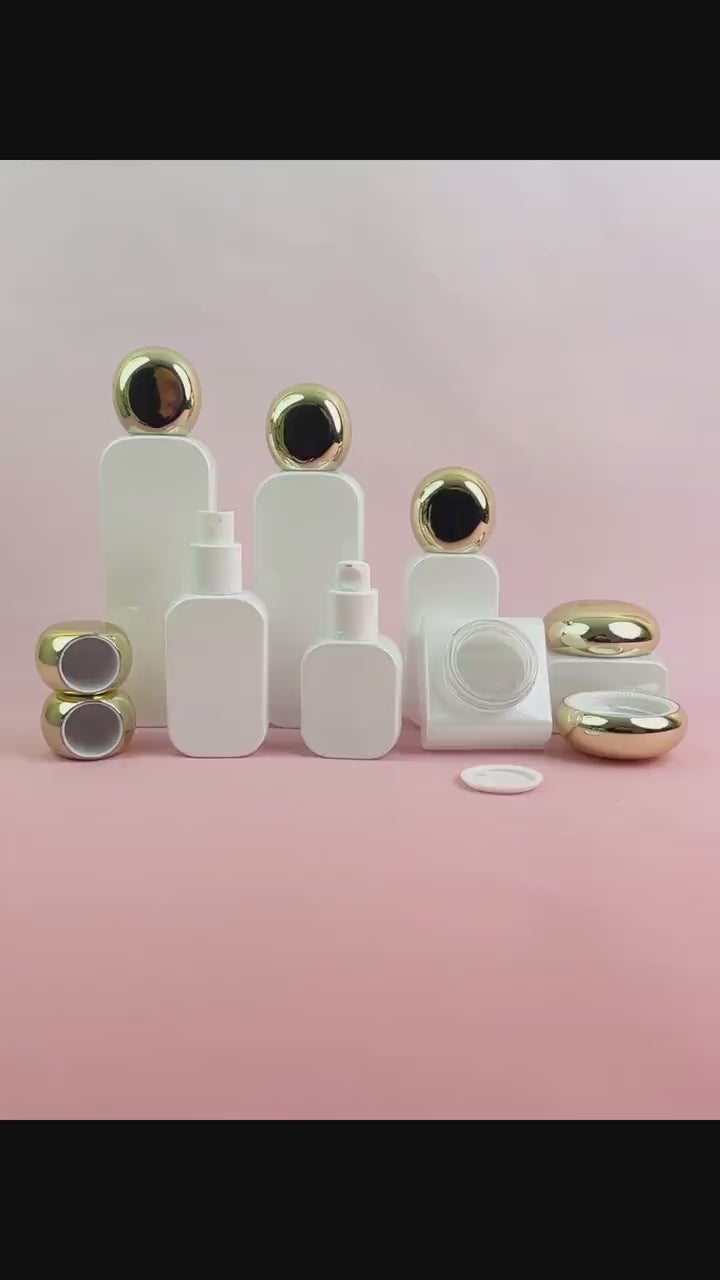 Luxury White Glass Cosmetic Containers