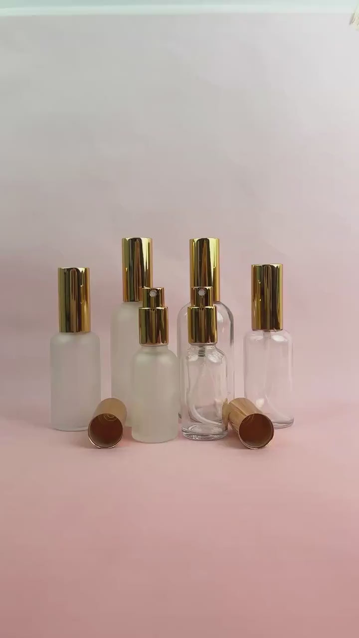 30ml 50ml 100ml Frosted & Clear Glass Spray Bottle