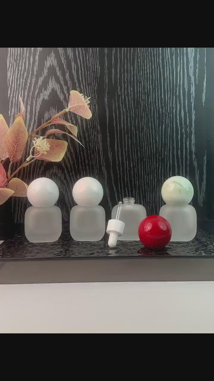 White Frosted Glass Dropper Bottle