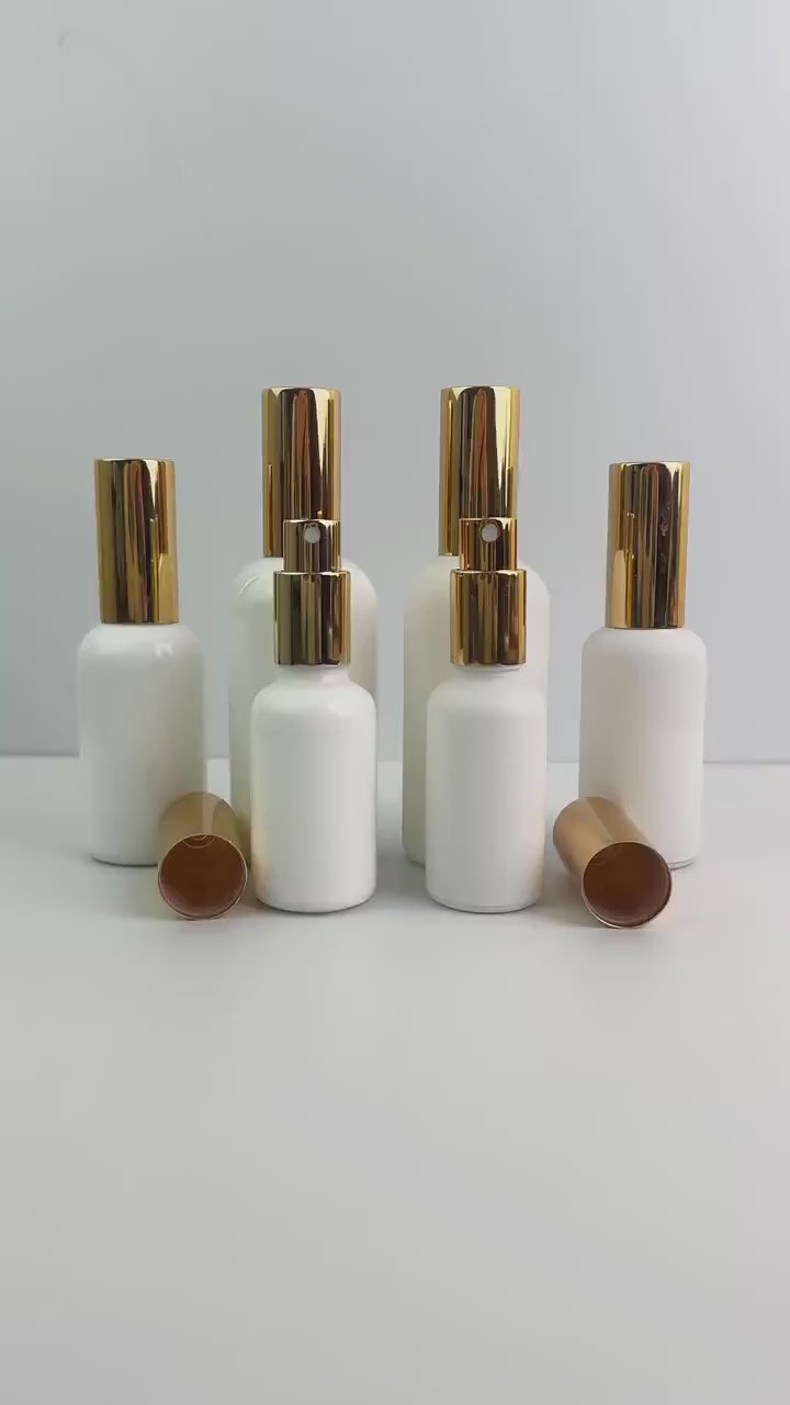 White Glass Spray Bottle, Glossy