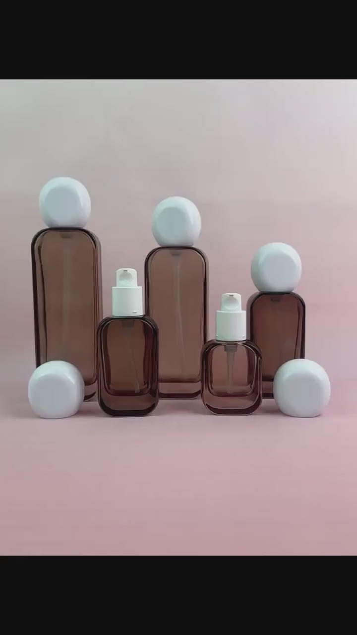Luxury Brown Glass Lotion Bottles