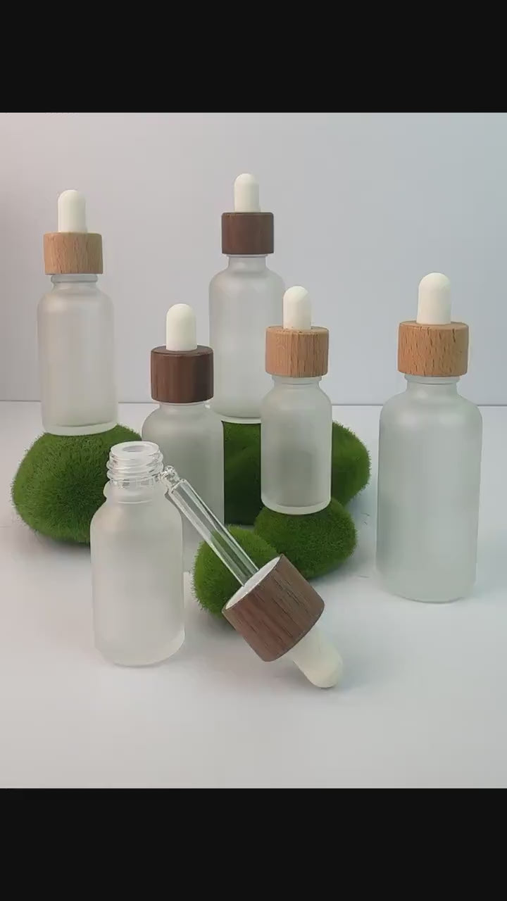 Empty Frosted Glass Dropper Bottles