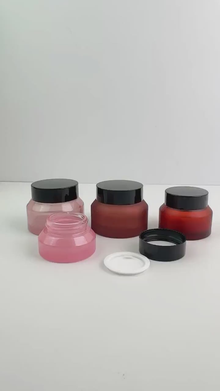 15g 30g 50g Glass Cream Jars with Black Lids