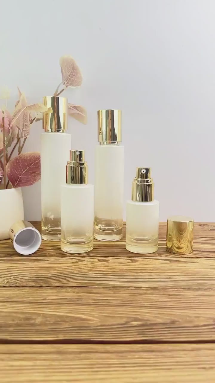 White Gold Gradient Glass Lotion Bottle