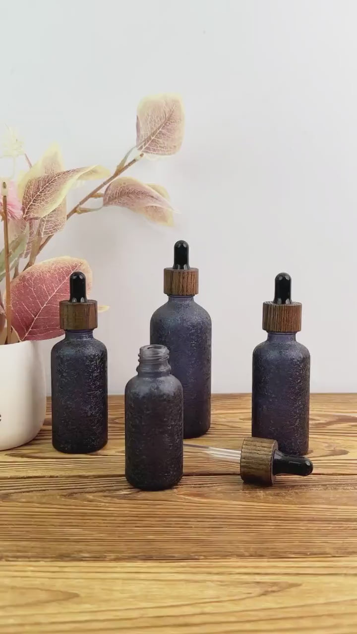 Dark Blue Glass Dropper Bottle