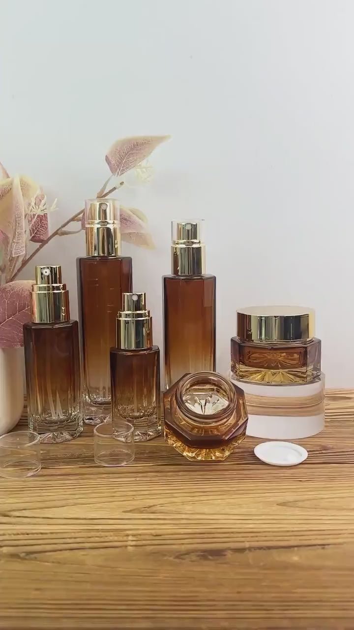 Gradient Amber Glass Spray Bottle